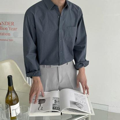 Wrinkle-Free Plain Long Sleeve Shirt WN20227