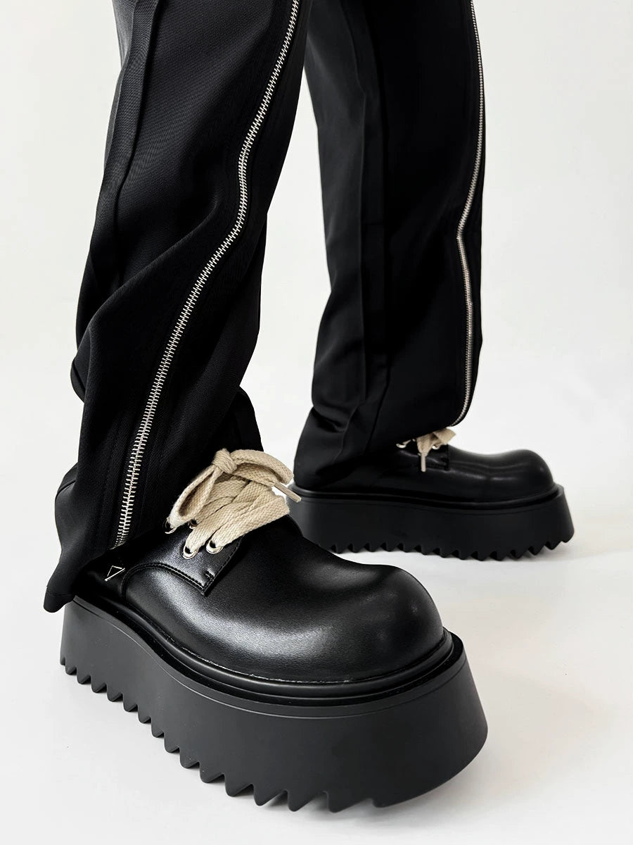 Chunky Leather Round-Toe Shoes WN19127