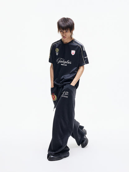 Sporty Textured Panel Print Short Sleeve T-Shirt WN27309