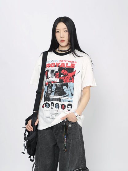 Oversize Vintage Rock Graphic T-Shirt WN24433