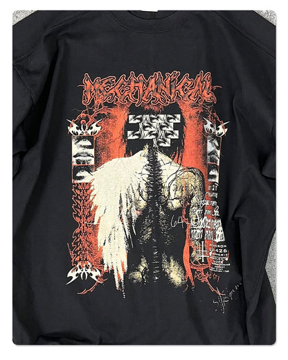 Washed Wax Dye Graphic Print Oversize Short Sleeve T-Shirt WN16250