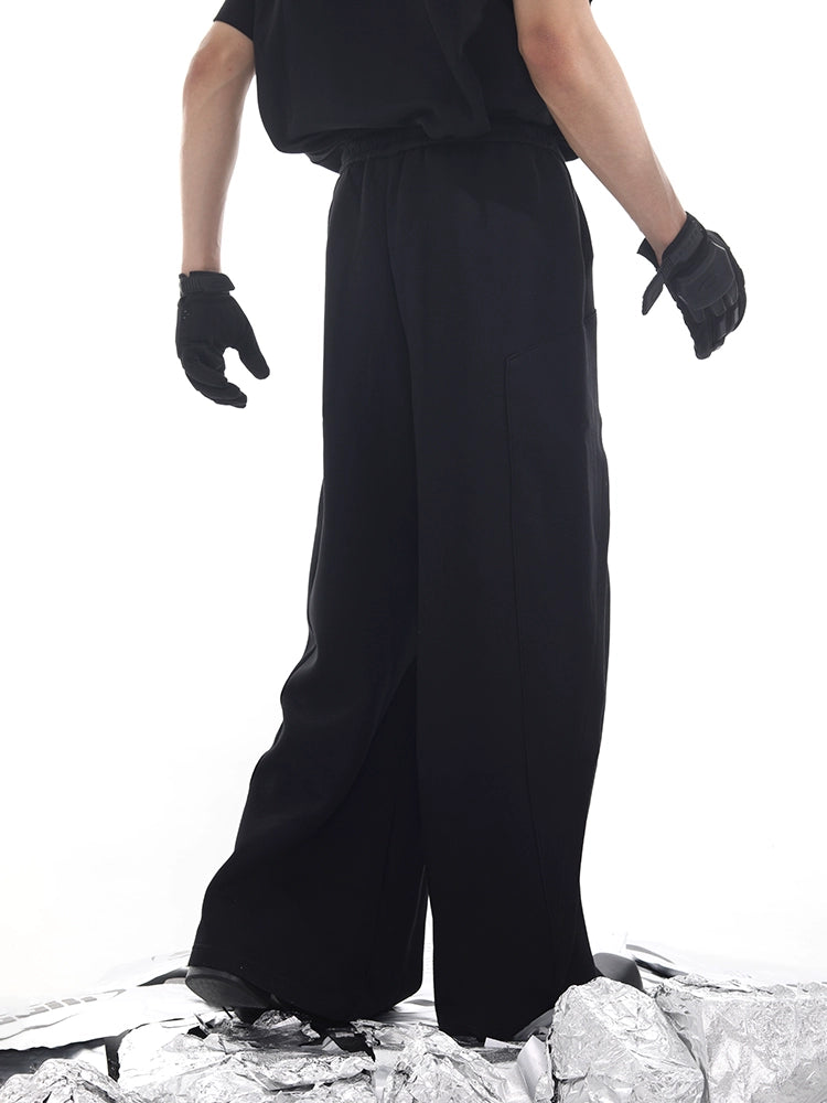 Deconstructed Patchwork Drape Effect Straight Sweatpants WN18713