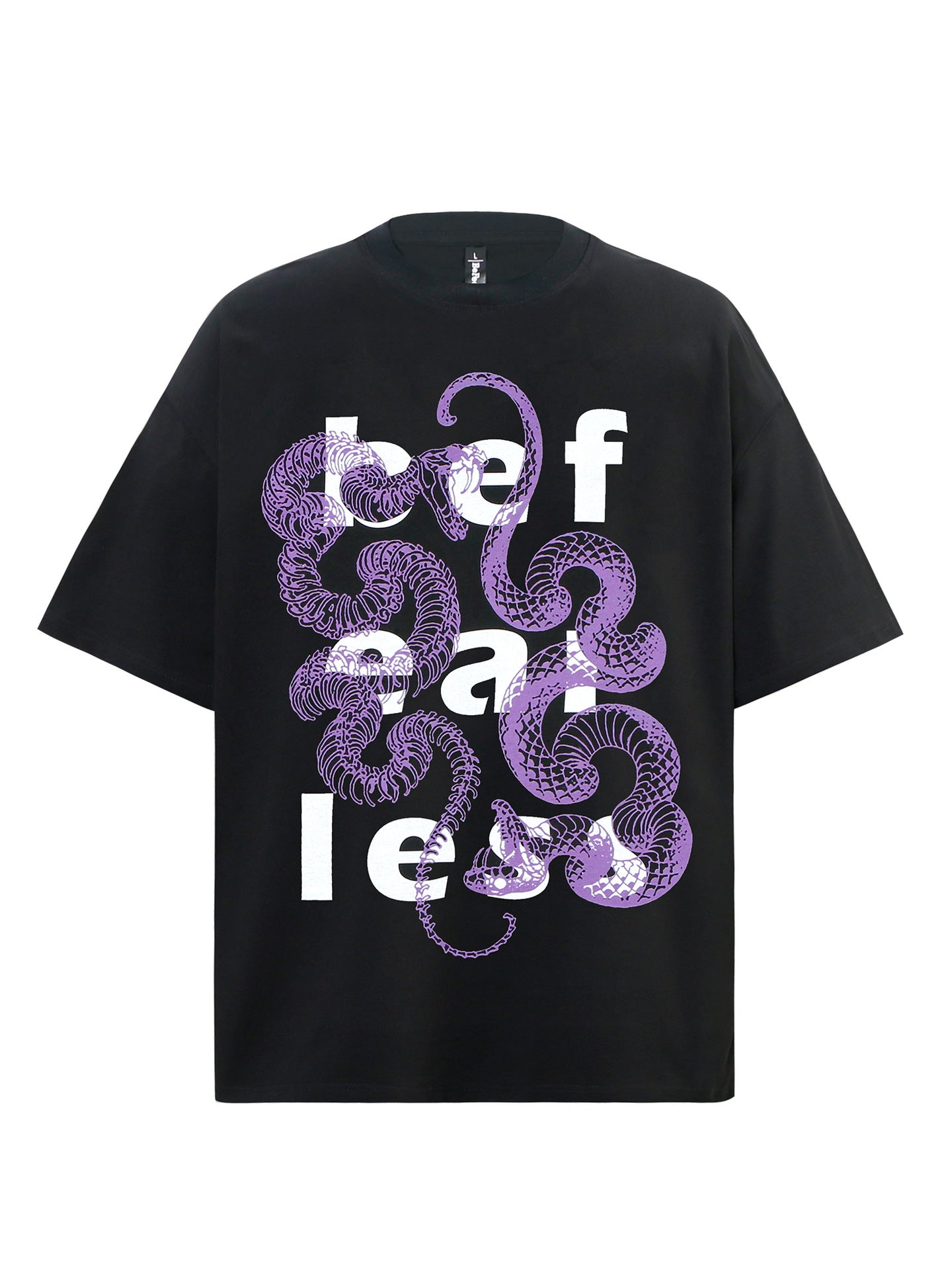 Snake Graphic Letter Print Oversize Short Sleeve T-Shirt WN26328