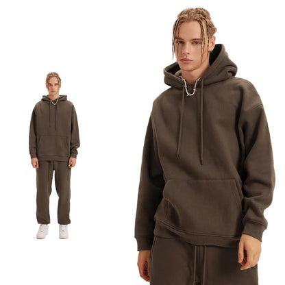 Fleece Lining Pullover Hoodie & Sweatpants Setup WN23117