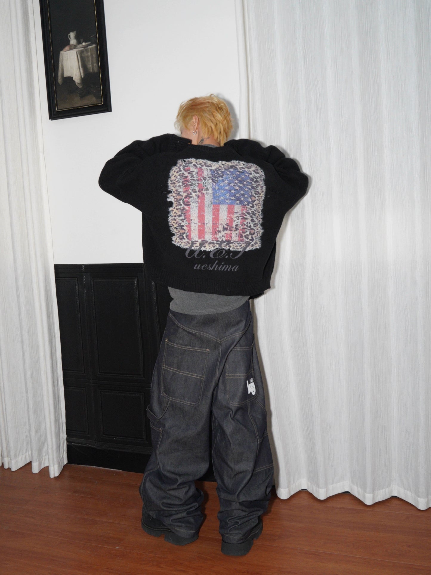 Heavy Stitch Wide Leg Denim Jeans WN22230