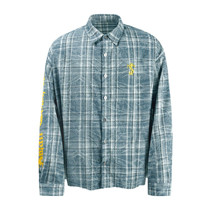 Frayed Plaid Long Sleeve Shirt WN11992