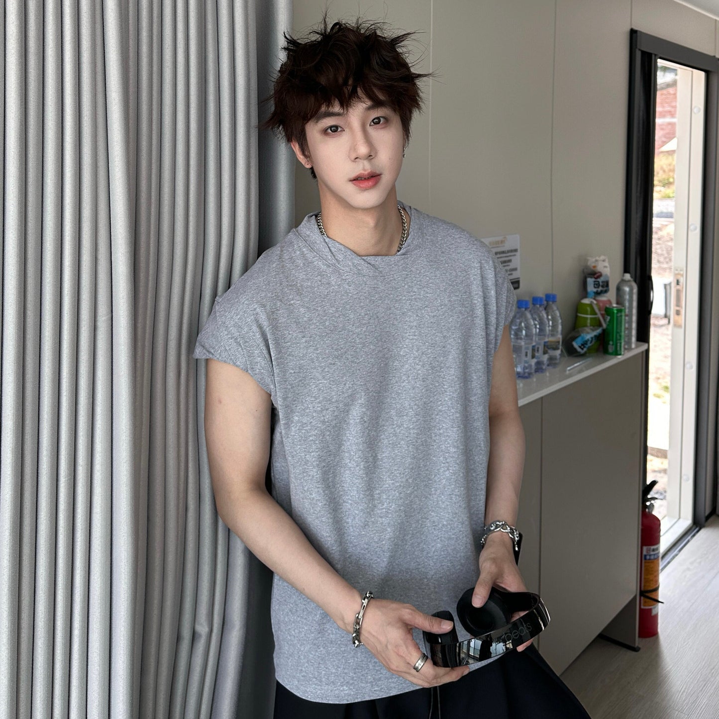 Drop Shoulder Sleeveless T-Shirt WN25331