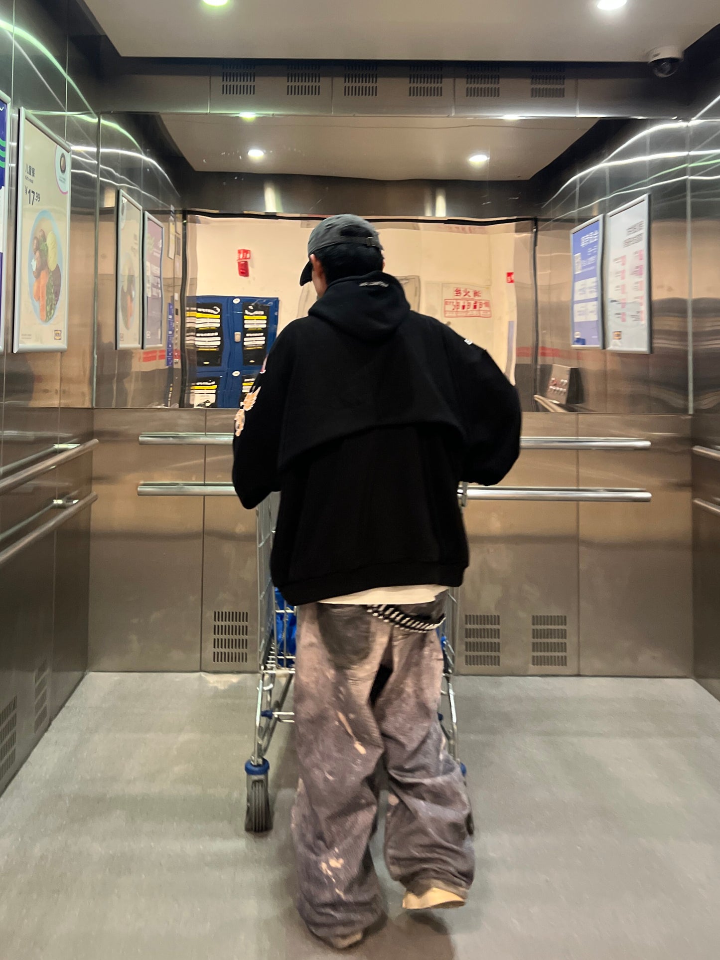 Graphic Print Embroidery Oversize Zipper Hoodie WN24033