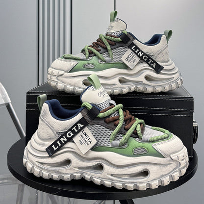 Breathable Mesh Platform Height-Increasing Dad Sneakers WN24748