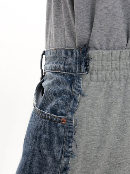 Patchwork Wide-leg Denim Jeans WN5664