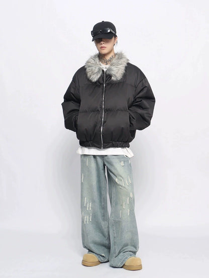 Thick Oversize Fake Fur Collar Puffer Jacket WN10940