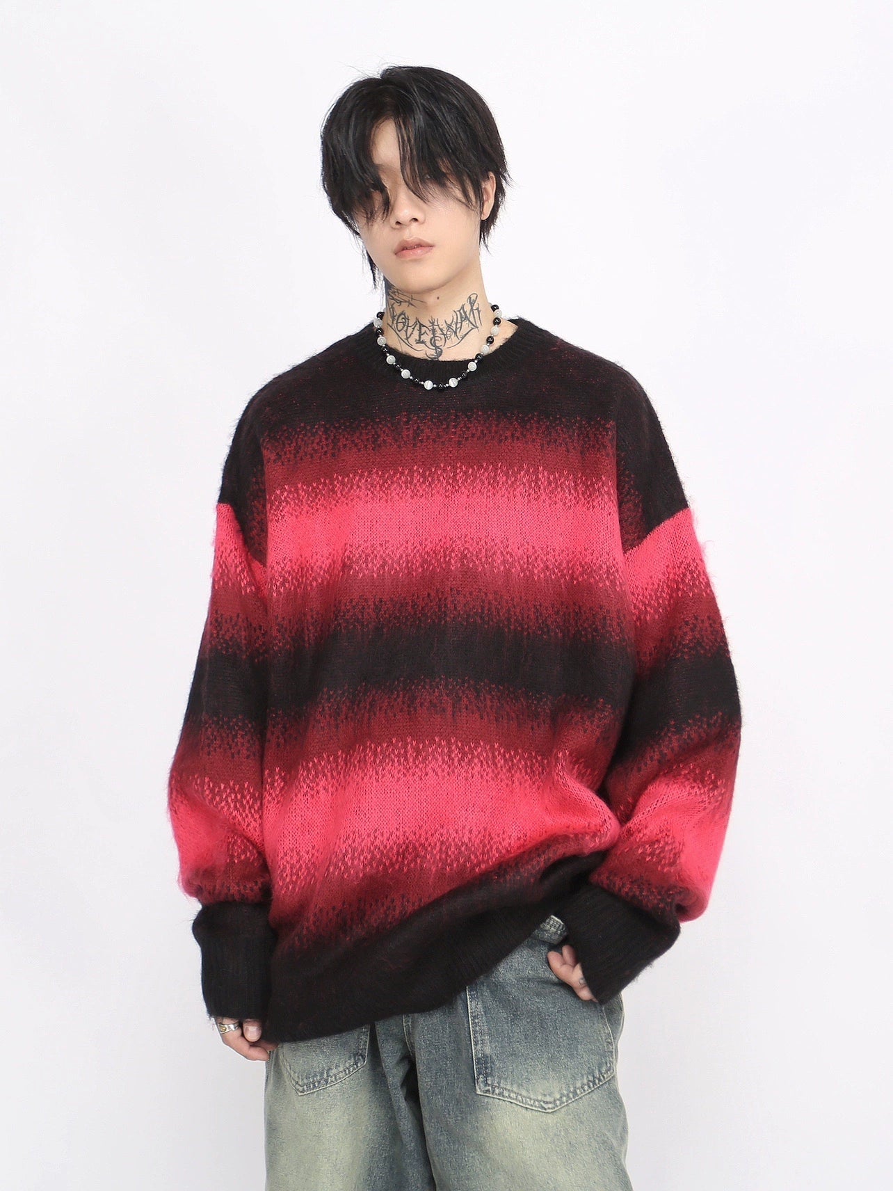 Gradation Color Oversize Kint Sweater WN8721