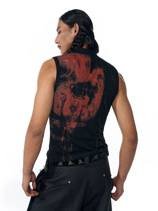 Graphic Print Sleeveless T-Shirt WN18777