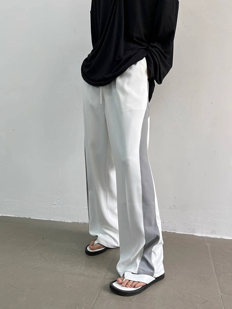 Splicing High Waist Wide-Leg Straight Sweatpants WN7380