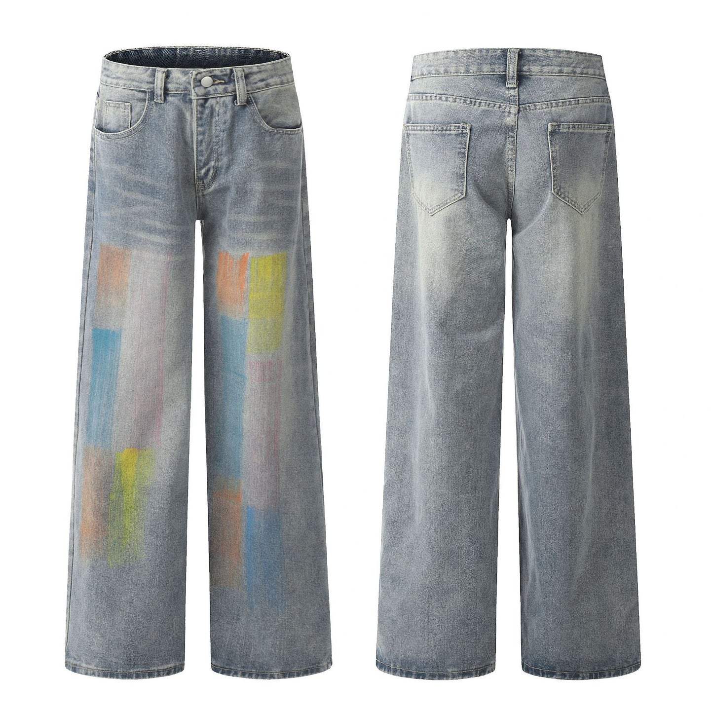 Wide-Leg Straight Denim Jeans WN11011