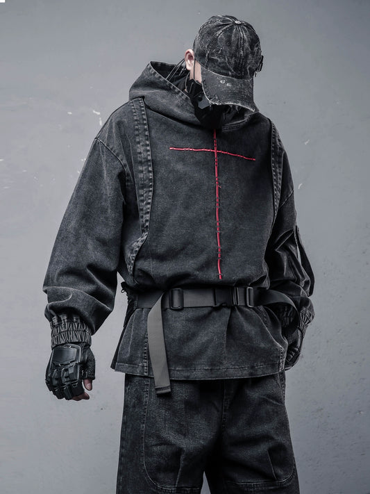 Damage Wash Deconstruct Denim Hoodie WN22429