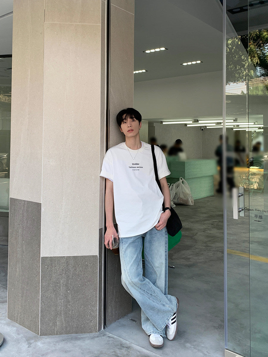 Letter Print Oversize Short Sleeve T-Shirt　WN24860