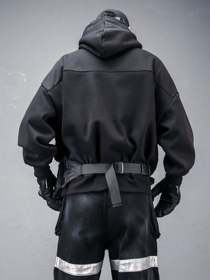 High-Neck Oversize Fleece Lining Hoodie WN22351