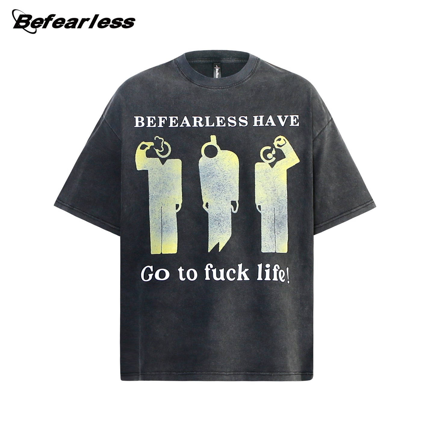 Washed Figure Graphic Oversize Short Sleeve T-Shirt WN26342