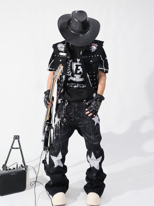 Damage Washed Straigh Denim Jeans WN24032