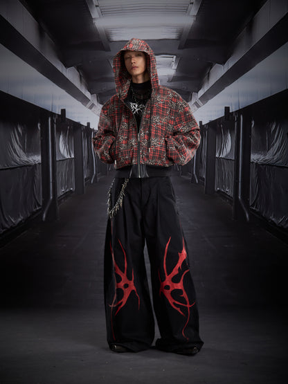 Reversible Hooded Zipper Short Jacket WN22798