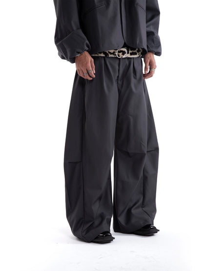 Asymmetrical Draped Adjustable Flare Wide Leg Trousers WN20646