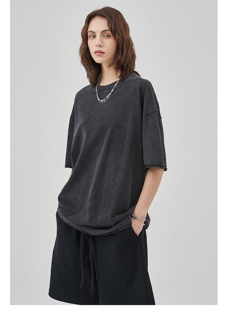 Oversize Washed Short-sleeve T-shirt WN6626