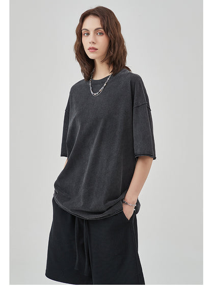 Oversize Washed Short-sleeve T-shirt WN6626