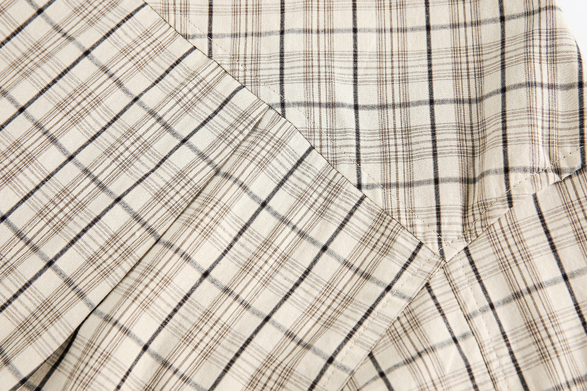 Plaid Letter Print Long Sleeve Shirt WN25410
