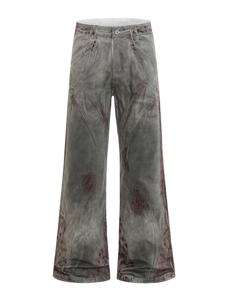 Damage Flare Stacked Denim Jeans WN22988