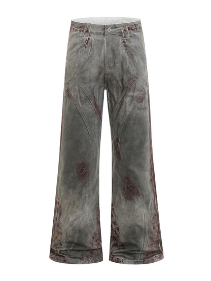 Damage Flare Stacked Denim Jeans WN22988