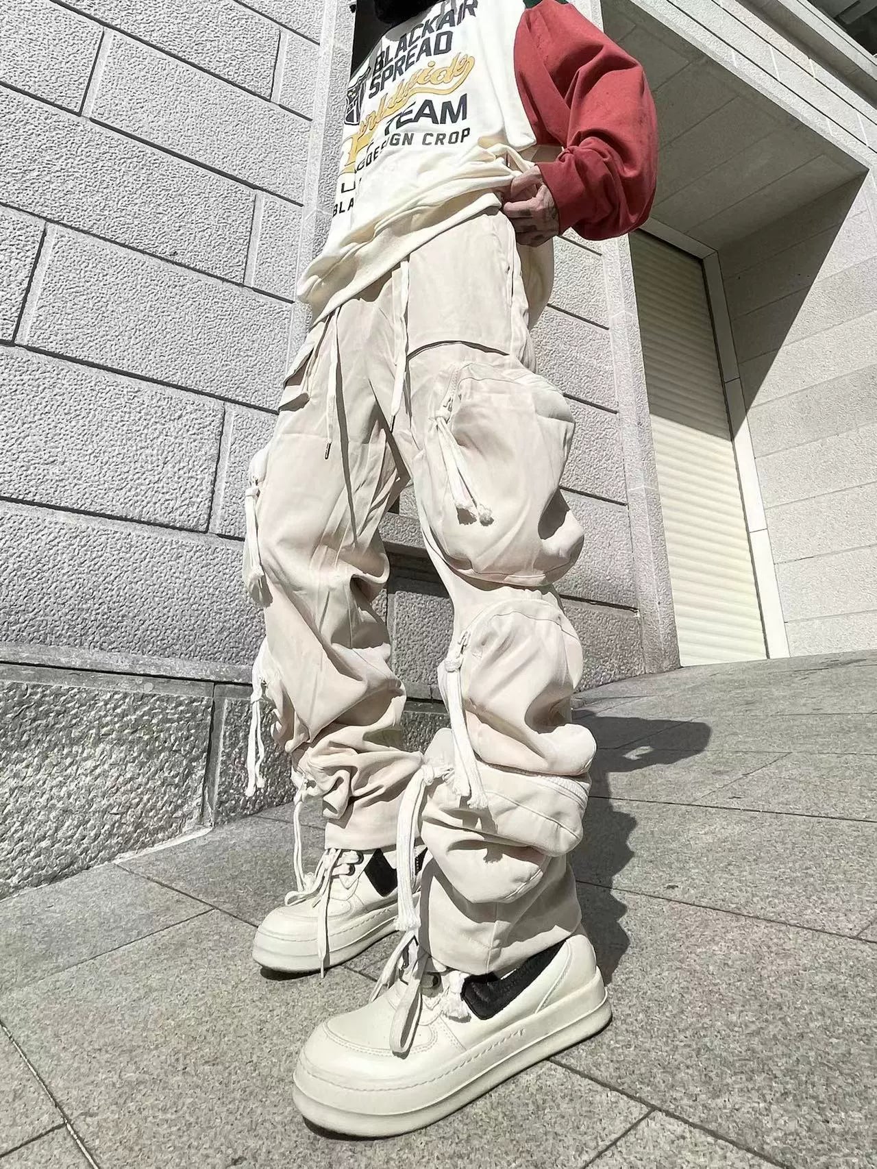 Drawstring Multi-Pocket Design Cargo Pants WN18141