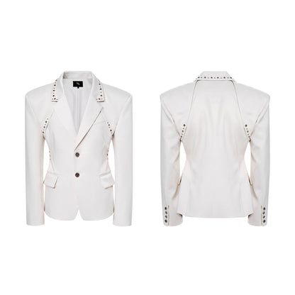 Deconstructed Waist-Cinched Tailored Jacket & Trousers Setup WN23274