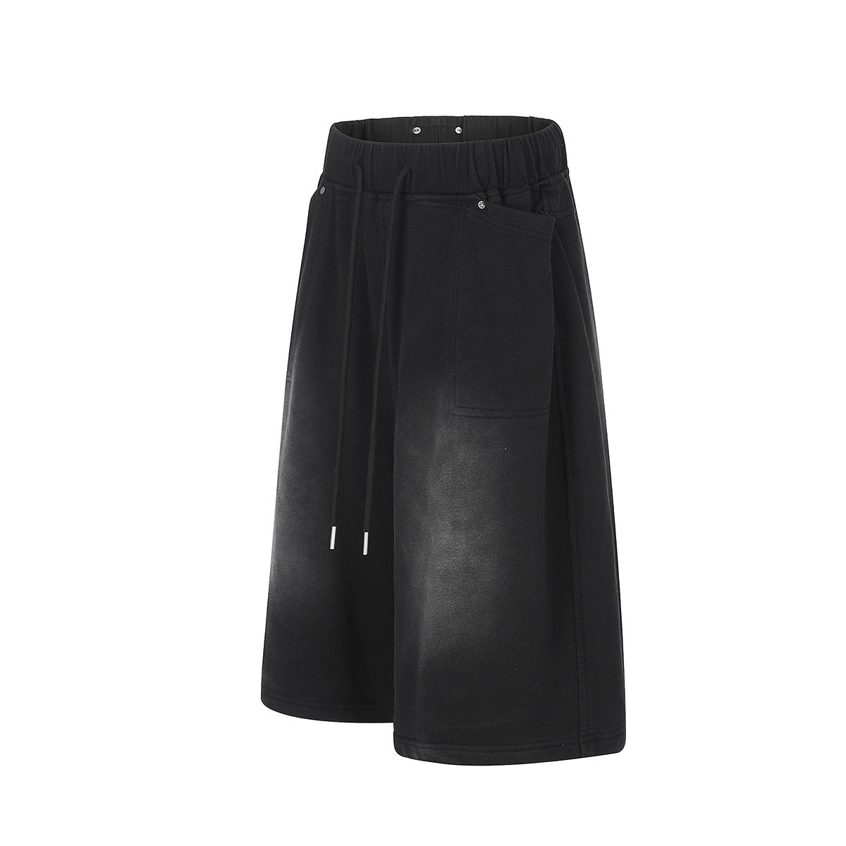 Washed Drawstring Half Sweatpants WN25498