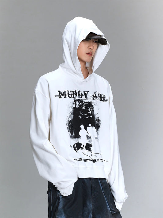 Oversize Hip Hop Print Hoodie WN8447