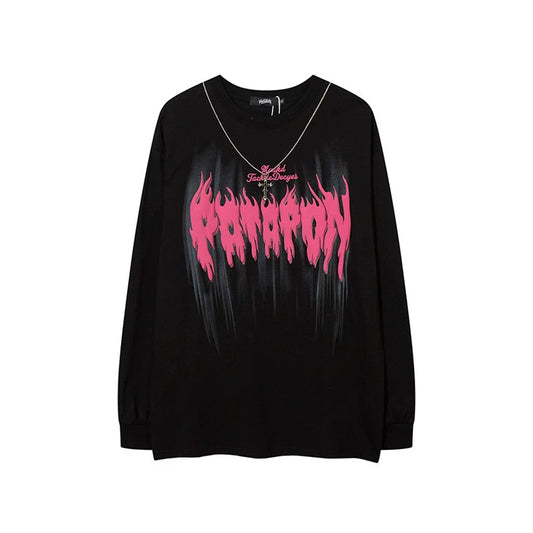 Oversize Chain Attached Long-sleeve T-shirt WN5512