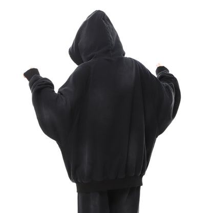 Heavyweight Washed Patch Embroidery Pullover Hoodie WN25660