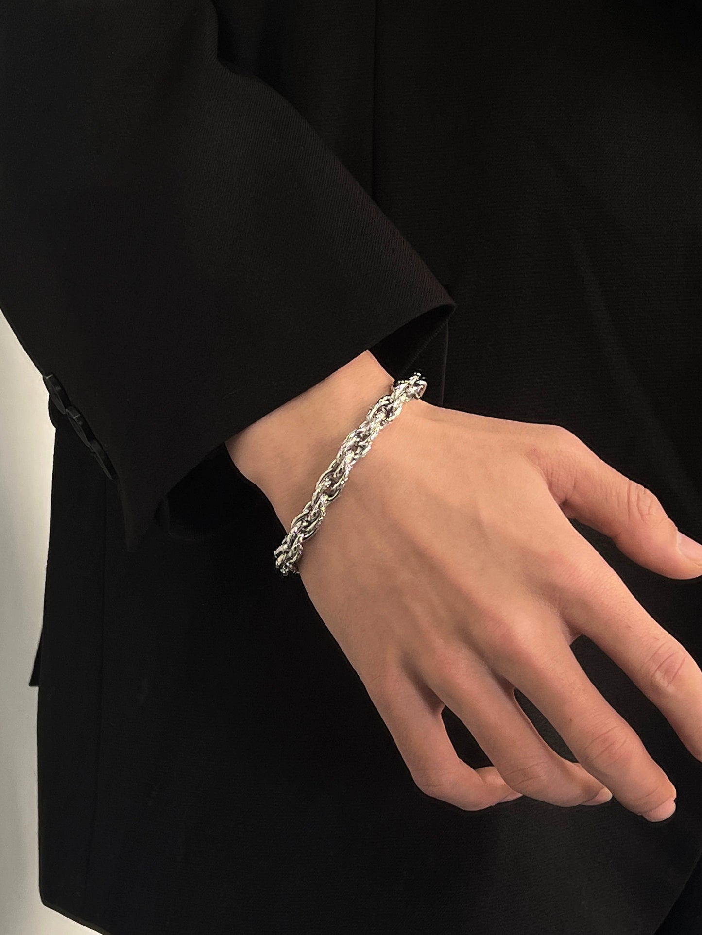 Twist Rhombus Titanium Steel Bracelet WN19250