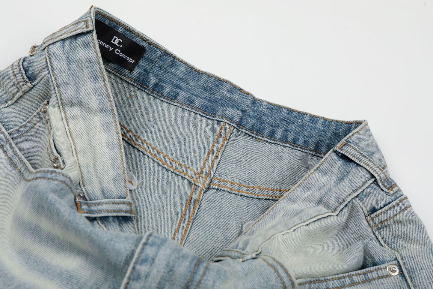 Washed Whisker Wide Leg Denim Jeans WN26092