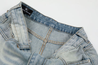 Washed Whisker Wide Leg Denim Jeans WN26092