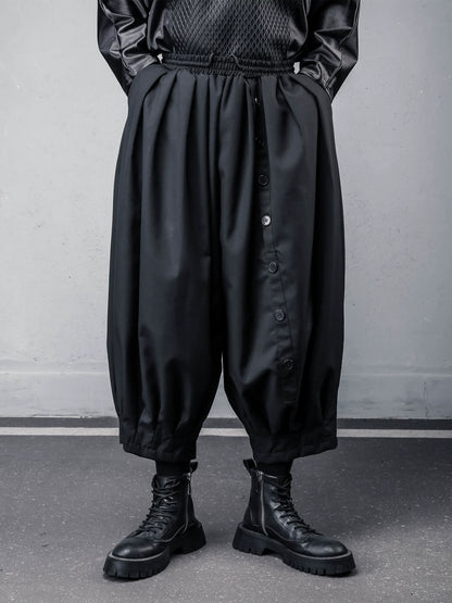 Draped Irregular Cropped Wide Leg Pants WN22572