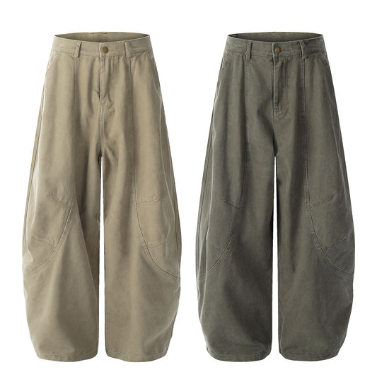 Wide Leg Curved Cargo Pants WN26053