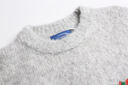 Christmas Dog Embroidery Knit Sweater WN26843