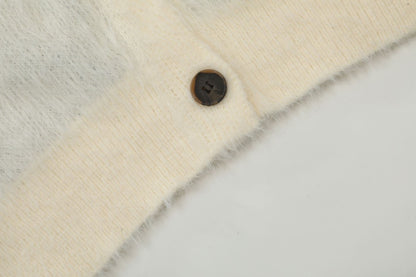 Butterfly Jacquard Fake Mink Knit Cardigan WN11180