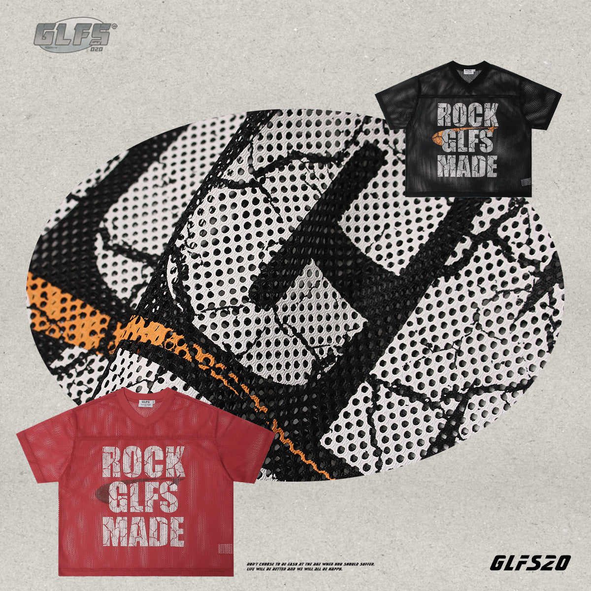 Mesh Letter Print V-Neck Short Sleeve T-Shirt WN26482