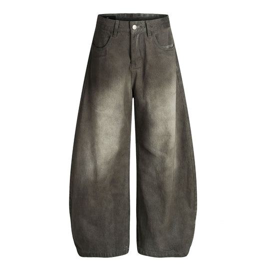Dirty Washed Curved Denim Jeans WN25997
