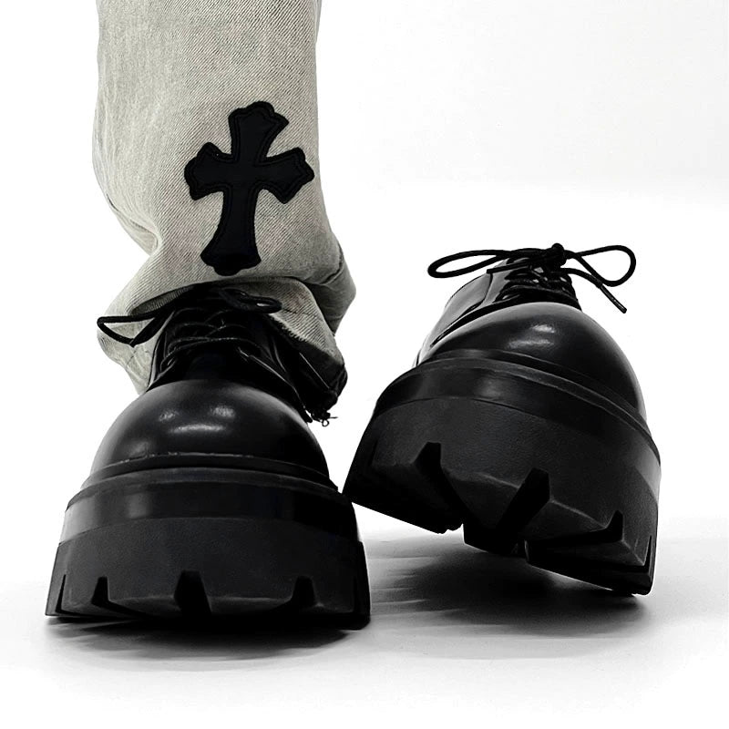 Chunky Sole Derby Round Toe Shoes WN19179