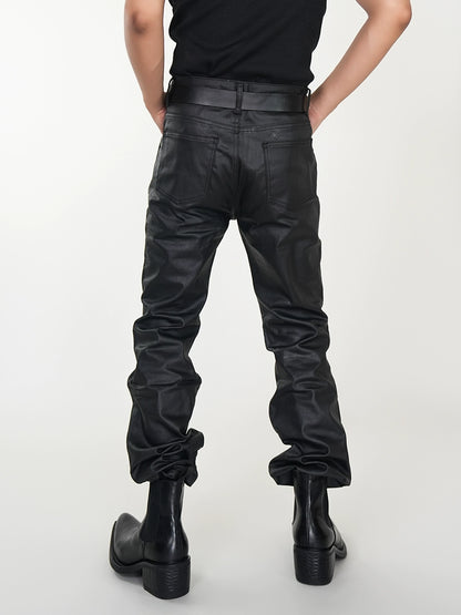 Wax Dyed Coated Slim Denim Jeans WN17332