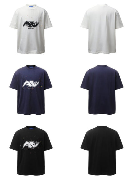 Paint Splash Graphic Short Sleeve T-Shirt WN26769
