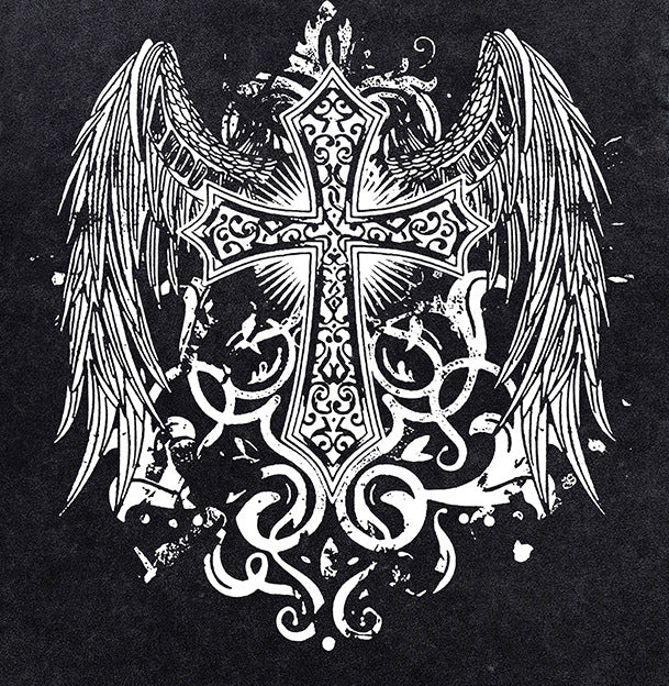 Washed Wing Cross Graphic Short Sleeve T-Shirt WN26775